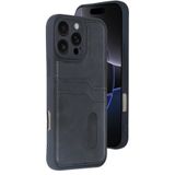 Zipax Apple İphone 16 Pro Max İle Uyumlu Kılıf Kartlıklı Silikon Kapak Azn Sara Siyah