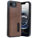Zipax Apple İphone 16E İle Uyumlu Kılıf Kartlıklı Silikon Kapak Azn Sara Kahverengi