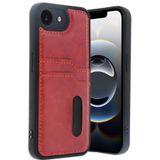Zipax Apple İphone 16E İle Uyumlu Kılıf Kartlıklı Silikon Kapak Azn Sara Kırmızı