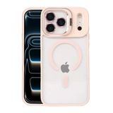 Zipax Apple iPhone 17 Pro ile Uyumlu Kılıf, MagSafe Şarj Özellikli, Lensli Stand, Pembe