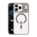 Zipax Apple iPhone 17 Pro Max ile Uyumlu Kılıf, MagSafe Şarj Özellikli, Lensli Stand, Gri