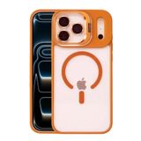 Zipax Apple iPhone 17 Pro Max ile Uyumlu Kılıf, MagSafe Şarj Özellikli, Lensli Stand, Turuncu