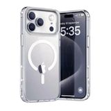 Zipax Apple iPhone 17 Pro Uyumlu Kılıf, M-Safe Şarj Özellikli, Şeffaf, TPU ve PC Malzeme, Hava Yastığı Tasarımı