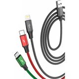 Zipax Apple Iphone 5 5s 6 7 8 11 12 13 x Xs Plus Max Pro Şarj Kablosu 3in1 - iphoneGR-GD36