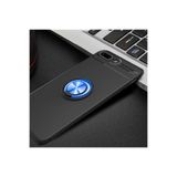 Zipax Apple İphone 8 Plus İle Uyumlu Kılıf Ravel Yüzüklü Silikon Kapak Siyah Mavi