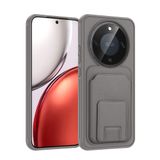 Zipax Honor X9D ile Uyumlu Kılıf, Kartlıklı Stand Özellikli, TPU Malzeme, Gri