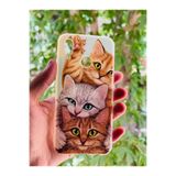 Zipax Huawei P20 İle Uyumlu Lite Nova 3E Kılıf Kediler Desenli Baskılı Silikon P20Lite Stk094