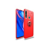 Zipax Huawei Y9 Prime 2019 İle Uyumlu Kılıf Ravel Yüzüklü Silikon Kapak Kırmızı