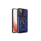 Zipax İnfinix Hot 12İ Kılıf Magnetik Standlı Kamera Korumalı Kapak Zr Sürgülü Hot12İlacivert