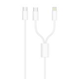 Zipax iPhone 13, 13 Pro, 13 Pro Max ile Uyumlu Type-C/Lightning 2in1 Şarj Kablosu, 20W, 5A, Beyaz