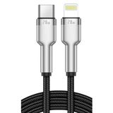 Zipax iPhone 13, 13 Pro, 13 Pro Max Uyumlu 20W Type-C to Lightning Hızlı Şarj Data Kablosu, Gri