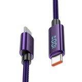 Zipax iPhone 15 16 16e 17 Pro Max Plus ile Uyumlu Type-C 100W Hızlı Şarj Data Kablosu, 1,2 m, Mor, Dokuma Örgü