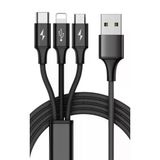 Zipax İphone 15 16 16E 17 Pro Max Plus Type-C/Micro Usb/ Lightning 3İn1 Şarj Kablosu 66W Subz-Cl99