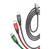 Zipax İphone 15 16 16E 17 Pro Max Plus Type-C/Micro Usb/ Lightning 3İn1 Şarj Kablosu Syrx-3İn1ac