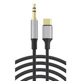 Zipax iPhone 15 16 17 Plus Pro Max ile Uyumlu Type-C to 3.5mm Aux Çevirici Kablo, 1 Metre, Gri