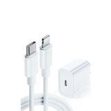 Zipax iPhone 6 7 8 11 12 13 14 X Xs Plus Pro Max ile Uyumlu 20W Lightning Şarj Aleti Seti, USB-C Kablo, Beyaz