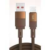 Zipax iPhone 6 7 8 11 12 13 14 X Xs Plus Pro Max ile Uyumlu Lightning 6A Hızlı Şarj Kablosu, Metal Başlık, Hasır Örgü, Kahverengi