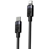 Zipax iPhone 6 Plus - 6s Plus Uyumlu 30W PD Lightning Şarj Data Kablosu, Type-C to Lightning, 1 Metre, Örgü Yapı, Siyah