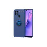 Zipax Oppo A15 İle Uyumlu Kılıf Ravel Yüzüklü Standlı Silikon Kapak Siyah