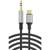 Zipax Oppo Reno 3 4 5 6 10 11 14F 15F 15 Pro Max Type-C Aux Çevirici Kablo AZ-EAR-AUX61 - AZ-Ear-Aux61 Gri