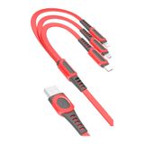 Zipax Poco X2 X3 Gt Nfc Pro Şarj Kablosu 3İn1 Type C Lihgtning Micro 1 3M 3A Kırmızı