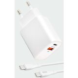 Zipax Redmi Note 8 9 9T 10 10s Lite Pro ile Uyumlu Type-C PD 38W Turbo Hızlı Şarj Aleti SET, Beyaz