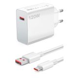 Zipax Redmi Note İle Uyumlu 8 9 9T 10 10S Lite Pro Şarj Aleti 120W Type C Fast Hızlı Set Sz Sg38 Beyaz