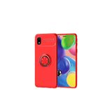 Zipax Samsung Galaxy A01 Core İle Uyumlu Kılıf Ravel Yüzüklü Standlı Silikon Kapak Kırmızı