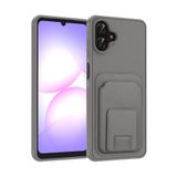 Zipax Samsung Galaxy A07 ile Uyumlu Kılıf, Kartlıklı Stand Özellikli, TPU Malzeme, Gri