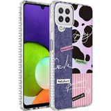 Zipax Samsung Galaxy A22 4g Kılıf Airbag Kenarlı Renkli Desenli Silikon Elegans Kapak