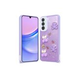 Zipax Samsung Galaxy A35 İle Uyumlu 5G Kılıf Parlayan Simli Kabartma Figürlü Zr Cevze Lila
