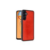 Zipax Samsung Galaxy A55 İle Uyumlu 5G Kılıf Deri Görünüm Silikon Kapak Azn Aras Kırmızı