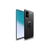 Zipax Samsung Galaxy A71 İle Uyumlu Kılıf Ravel Yüzüklü Standlı Silikon Kapak Siyah