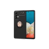 Zipax Samsung Galaxy A73 İle Uyumlu Kılıf Ravel Yüzüklü Standlı Silikon Kapak Siyah Rose Gold