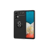 Zipax Samsung Galaxy A73 İle Uyumlu Kılıf Ravel Yüzüklü Standlı Silikon Kapak Siyah