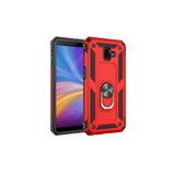 Zipax Samsung Galaxy İle Uyumlu J6 Plus Kılıf Vega Zırh Tank Tam Koruma Kapak + Ekran Koruyucu A++ Kırmızı