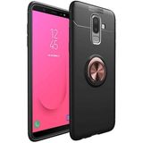 Zipax Samsung Galaxy J8 Kılıf Ravel Yüzüklü Standlı Silikon Kapak