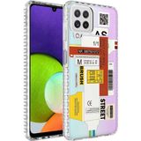 Zipax Samsung Galaxy M22 Kılıf Airbag Kenarlı Renkli Desenli Silikon Elegans Kapak