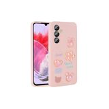 Zipax Samsung Galaxy M34 5G İle Uyumlu Kılıf Kabartma Figürlü Parlak Zr Toys Pembe