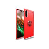 Zipax Samsung Galaxy Note 10 İle Uyumlu Kılıf Ravel Yüzüklü Standlı Silikon Kapak Kırmızı