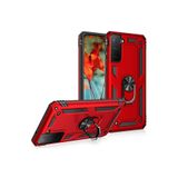 Zipax Samsung Galaxy S21 İle Uyumlu Fe Kılıf Standlı Tank Kapak Zr Vega Kırmızı