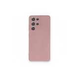 Zipax Samsung Galaxy S21 İle Uyumlu Ultra Kılıf Lansman İçi Kadife Şık Sade Görünüm Azn Nno Pembe