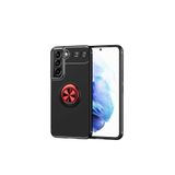 Zipax Samsung Galaxy S22 İle Uyumlu Kılıf Ravel Yüzüklü Standlı Silikon Kapak Siyah Kırmızı