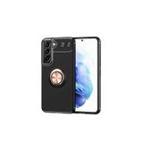 Zipax Samsung Galaxy S22 İle Uyumlu Kılıf Ravel Yüzüklü Standlı Silikon Kapak Siyah Rose Gold