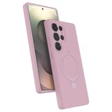 Zipax Samsung Galaxy S23 Ultra İle Uyumlu Kılıf Mgsafe Özellikli Standlı Kapak Azn Regal Pembe