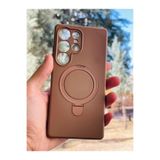Zipax Samsung Galaxy S23 Ultra İle Uyumlu Kılıf Mgsafe Özellikli Standlı Pastel Renkler Azn Reggal Kahverengi