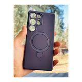 Zipax Samsung Galaxy S23 Ultra İle Uyumlu Kılıf Mgsafe Özellikli Standlı Pastel Renkler Azn Reggal Mor