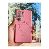 Zipax Samsung Galaxy S23 Ultra İle Uyumlu Kılıf Mgsafe Özellikli Standlı Pastel Renkler Azn Reggal Pembe