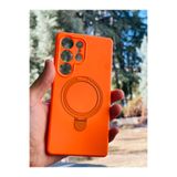 Zipax Samsung Galaxy S23 Ultra İle Uyumlu Kılıf Mgsafe Özellikli Standlı Pastel Renkler Azn Reggal Turuncu
