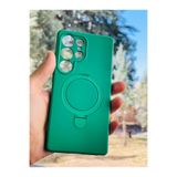 Zipax Samsung Galaxy S23 Ultra İle Uyumlu Kılıf Mgsafe Özellikli Standlı Pastel Renkler Azn Reggal Yeşil